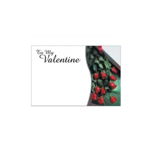 Valentine Bouquet and Gift Cards 9cm x 6cm Pack of 50 To My Valentine Red Rose - Picture 1 of 1