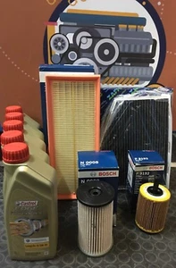 KIT TAGLIANDO 4 FILTRI BOSCH 5 LITRI LT CASTROL 5W30 PER AUDI A3 8P1 1.9 TDI - Foto 1 di 1