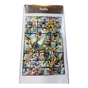 Artscape "Trellis" Window Film 24" x 36" Multicolor Privacy Stained Glass - Picture 1 of 9