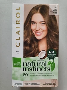CLAIROL NATURAL INSTINCTS HAIR COLOR/LIGHT BROWN(6)/1 KIT/NEW IN BOX - Picture 1 of 3