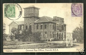Nairobi General Post Office Kenya Africa mixed franking 2 stamps 1910 - Picture 1 of 1