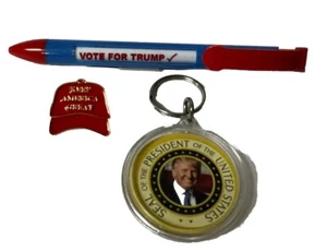 2020 President Donald Trump Keyring Pen Lapel Pin Presidential Political Items - Picture 1 of 10