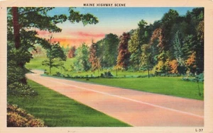 A Maine Highway Scene Vintage PC - Picture 1 of 2