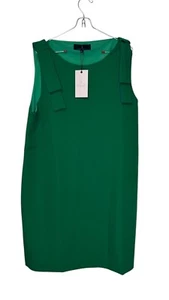 Abbey Glass Women Dress Michelle Shift Sleeveless Bow Detail Kelly Green XL NWT - Picture 1 of 13