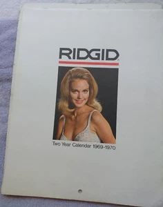 Calendario Pin Up Vintage Ridgid Tool Company 1969 1970 ¡Excelente Estado! - Imagen 1 de 3