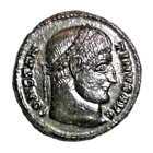 Pièce ancienne Empire romain Constantin I 326-328 AD. AE Vows within Wreath VOT.XX