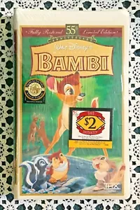 Walt Disney's Masterpiece BAMBI 55th Anniversary VHS Movie SEALED Ltd Ed 9505 - Picture 1 of 6