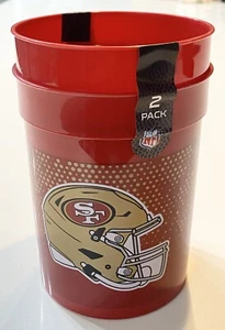 New 2-Pack NFL San Francisco 49ers Football Team Plastic Cups Tumblers - Picture 1 of 8