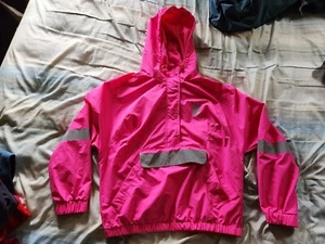 Playboy Pacsun Pink Reflective Pullover Windbreaker Jacket 1/4 Zip Hood X-Small - Picture 1 of 24