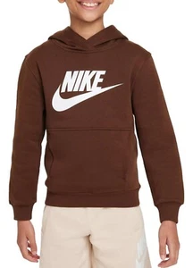 Nike Sportswear Big Kids' Club Fleece Futura Hoodie (Cacao Wow) FD2899-259 NEW - Picture 1 of 4