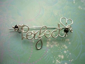 Custom Personalised Name Brooch - Silver Wire - Up to 8 Letters - Handcrafted - Picture 1 of 9