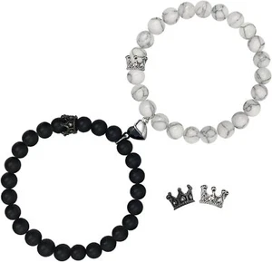 Couples Bracelets King&Queen Crown His and Her Bracelets - Picture 1 of 6