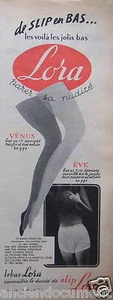 PUBLICITÉ 1955 DE SLIP EN BAC VOILÀ LES JOLIS BAS LORA - ADVERTISING - Bild 1 von 1