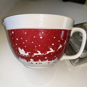 Mixing Bowl 10" The Bakeshop by Master Class Santa's Trip Ceramic Christmas NWOT - Picture 1 of 7