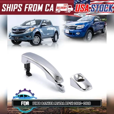 Front Outer RH Door Handle Chrome W/ Keyhole For Ford Ranger Mazda BT-50 2012-18 - Image 1 of 4