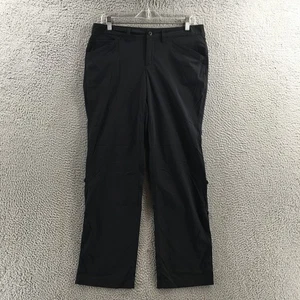 Eddie Bauer Cargo Pants Womens 10 Black Mid Rise Button Front Zip Fly Pockets - Picture 1 of 18