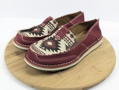 Ariat Cruiser Shoes Red Aztec Womans 8.5 Western Loafer Slip On Country Sneaker - Image 1 of 4