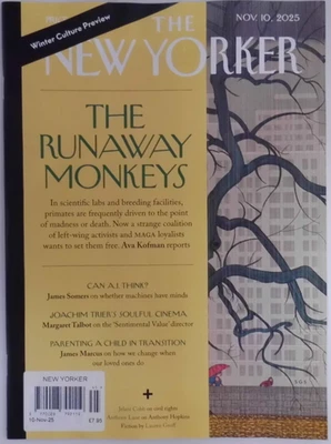 The New Yorker magazine 10th Nov 2025 The Runaway Monkeys set free from labs - Image 1 of 2