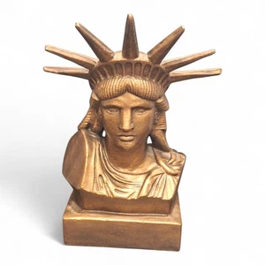 Vintage Austin Productions Freiheitsstatue Skulptur Büste Metallguss Bronze - Bild 1 von 9