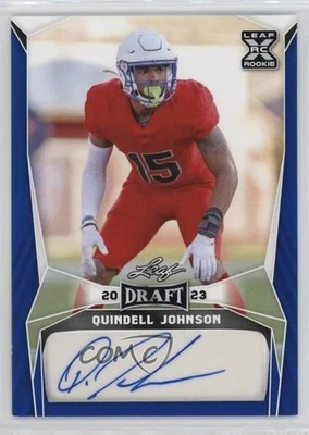 2023 Leaf Draft Auto Blue Quindell Johnson #BA-QJ1 Rookie Auto RC - Image 1 of 2