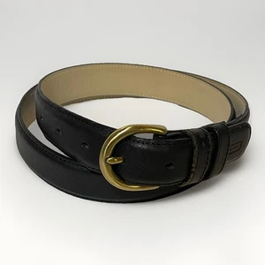 Cinturón de vestir clásico vintage Coach para hombre talla XL cuero negro dorado latón *Leer - Imagen 1 de 7