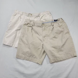 Polo Ralph Lauren Hombres 40 Calce Clásico Plisado Chino Pantalones Cortos Caqui Tostado Lote de 2 - Imagen 1 de 24