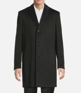 New SAKS FIFTH AVE Loro Piana BLACK OVERCOAT Capolavoro Extrafine Wool (42-44) L - Picture 1 of 12