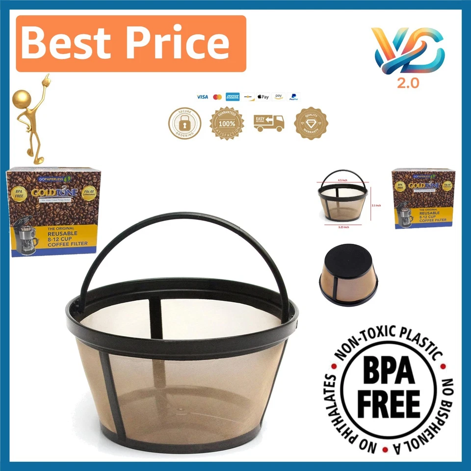 Filtro de café cesta acero inoxidable 8-12 tazas - perfecto para Mr. Coffee Foto 1 de 4