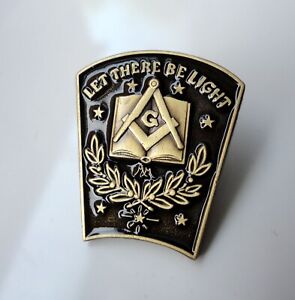 Freemason Masonic lapel badge Square Compass Let There Be Light