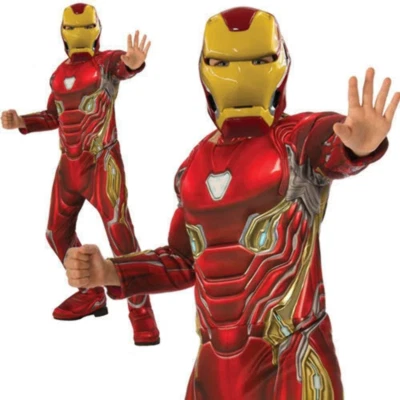 Iron Man Deluxe Niños Disfraz Vengadores 4 Niños Licencia Vestido Elegante Conjunto Foto 1 de 2