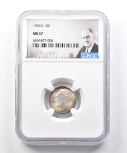 1948-S Roosevelt Dime MS67 NGC *3882 - Picture 1 of 3