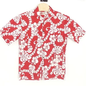 HILO HATTIE Men's Medium Red and White Hawaiian Floral Shirt - Picture 1 of 8