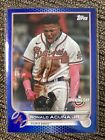 RONALD ACUNA JR -BLUE FOIL VARIATION - DATE STAMPED -2022 Topps Opening Day #100