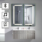 Illuminated LED Bathroom Mirror Cabinet Demister/Sensor/Bluetooth/Shaver Socket