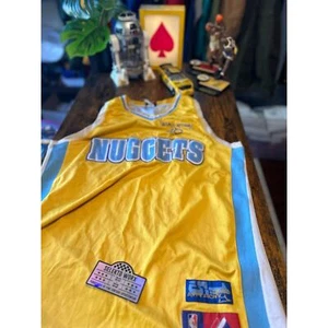 Vintage Denver Nuggets Jersey Mens Yellow Majestic Carmelo Anthony #15 Jersey - Picture 1 of 6