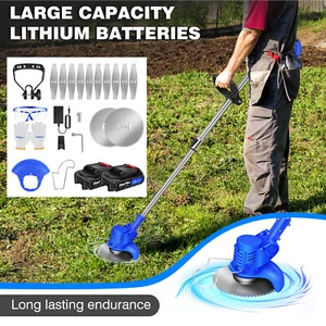 3000W Cordless Electric Strimmer Grass Trimmer Garden Edger Telescopic+Battery - Picture 1 of 13