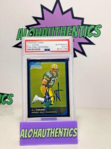 AJ HAWK SIGNED 2006 BOWMAN CHROME ROOKIE CARD PACKERS PSA THE PAT MCAFEE SHOW - Picture 1 of 2