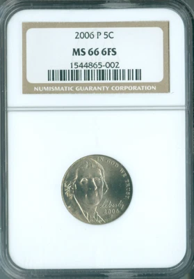 2006 P Jefferson Nickel 5C NGC MS66 FS Quality - Image 1 of 2