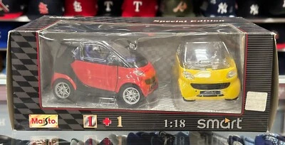 1/18 Smart Car Bundle Red + Yellow Vintage Maisto Diecast Model Car | Very Rare - Image 1 of 4