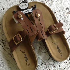 Victoria K Extra Padding Cushion Filled Sandals Brown Size 7 - Picture 1 of 3