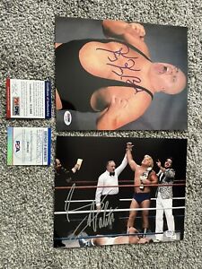 King Kong Bundy Greg Valentine Signed Photos PSA Authentication WWF