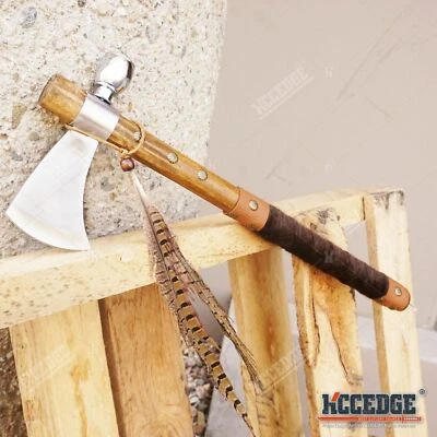 19" NATIVE AMERICAN TOMAHAWK Replica Axe PEACE PIPE with Functional Pipe - Image 1 of 4