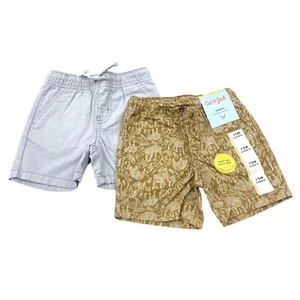 Cat & Jack Baby Boy Size 12M Shorts Printed Tiger Cool Tan/Gray (2 Pack) - Picture 1 of 12