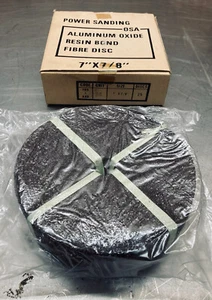 25 Pack 7" x 7/8" Fiber Resin Sanding Disc Aluminum Oxide 24 Grit Made in USA - Picture 1 of 2