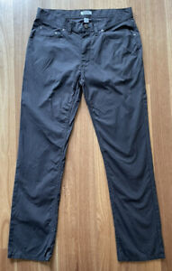 DKNY Mens dark Grey check stretch cotton blend lightweight Pants W32 L 30