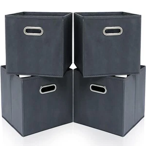 11 Inch Cube Storage Bins Fabric Cubes Organizer Baskets With Handle Foldable Ba - Picture 1 of 6
