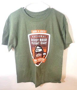 Rare Hanes Green A&W 2017 National Root Beer Float Day T-shirt - Picture 1 of 4