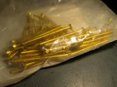 (50) #6-32 x 2" Slotted Drive Flat Head Brass Machine Screw - Image 1 of 2