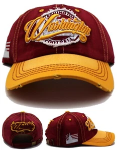 Washington New Leader Vintage Commanders Colors Burgundy Gold Dad Era Hat Cap - Picture 1 of 8