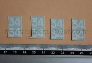 EV Véhicule miniature 1/43 decalcomanie nombre chiffre 34 blanc Heco - Picture 1 of 1